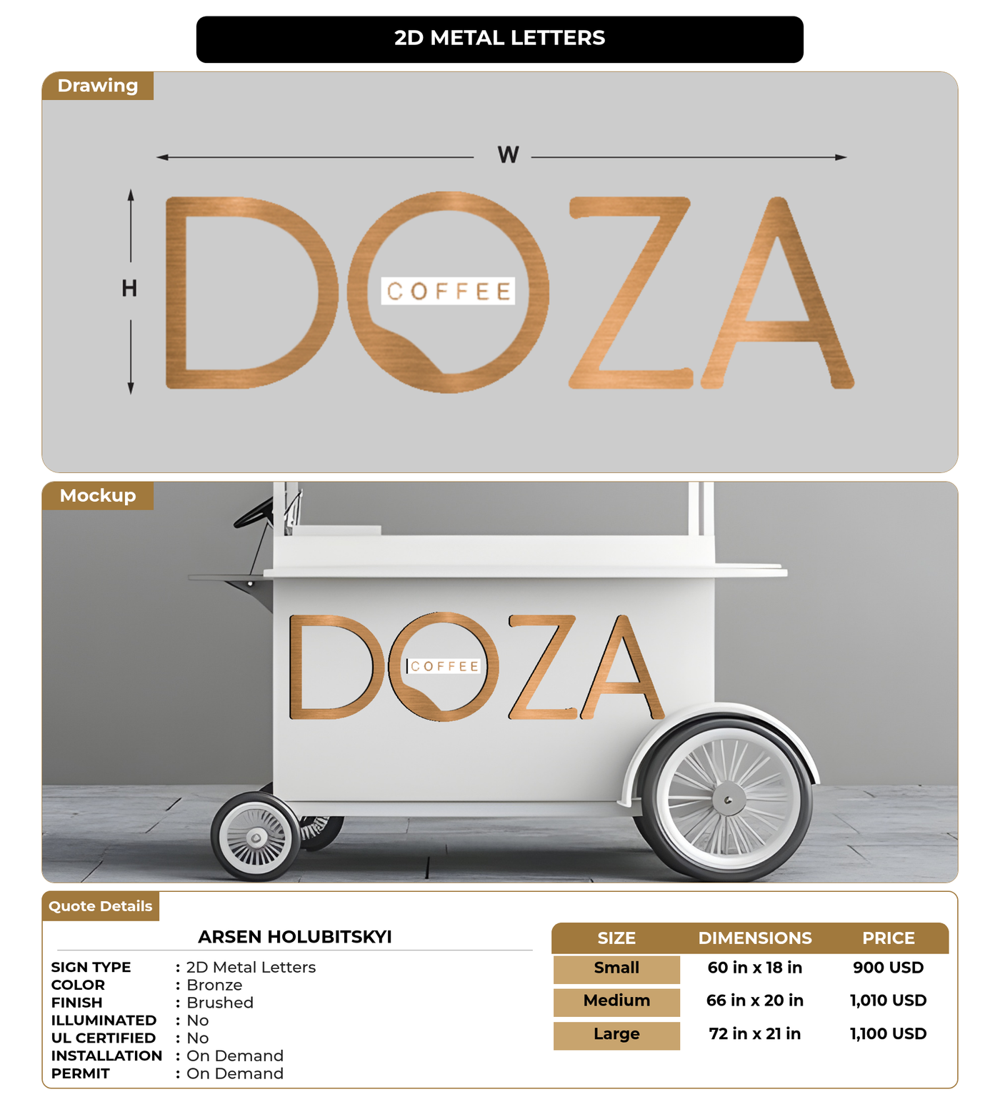 CUSTOM MOCKUP SIGN FOR Arsen Holubitskyi