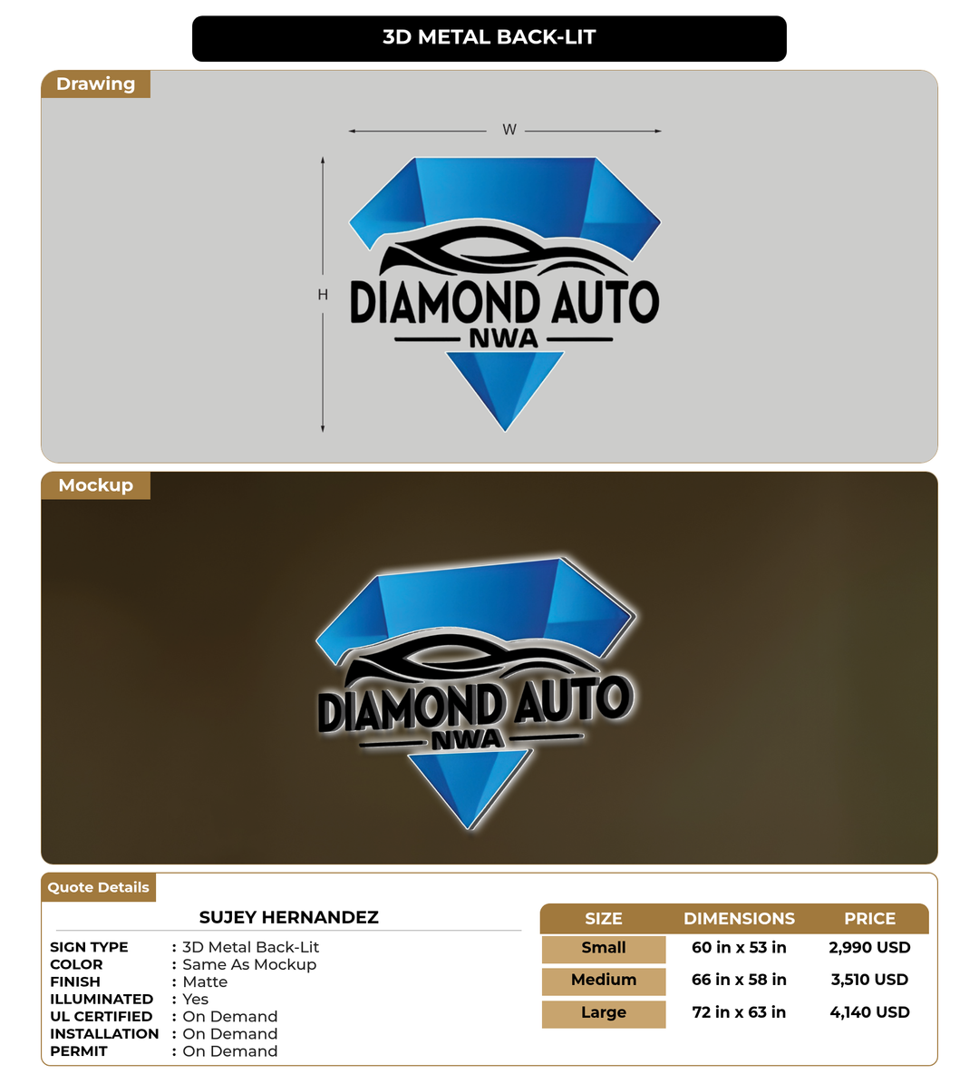 CUSTOM MOCKUP SIGN FOR Sujey Hernandez