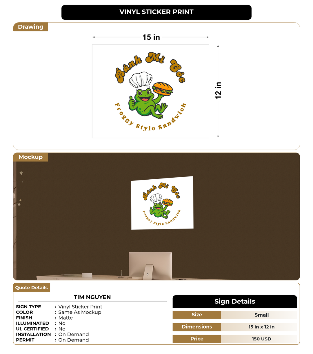 CUSTOM MOCKUP SIGN FOR Tim Nguyen