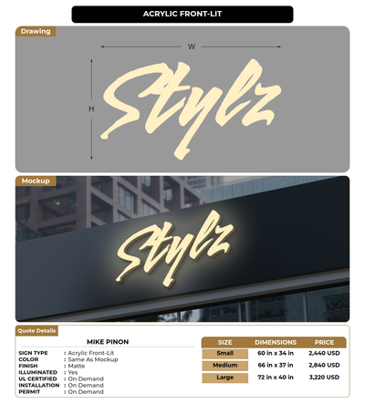 CUSTOM MOCKUP SIGN FOR Mike Pinon