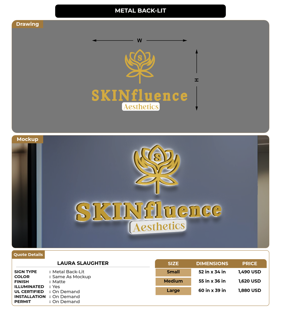 CUSTOM MOCKUP SIGN FOR Laura Slaughter