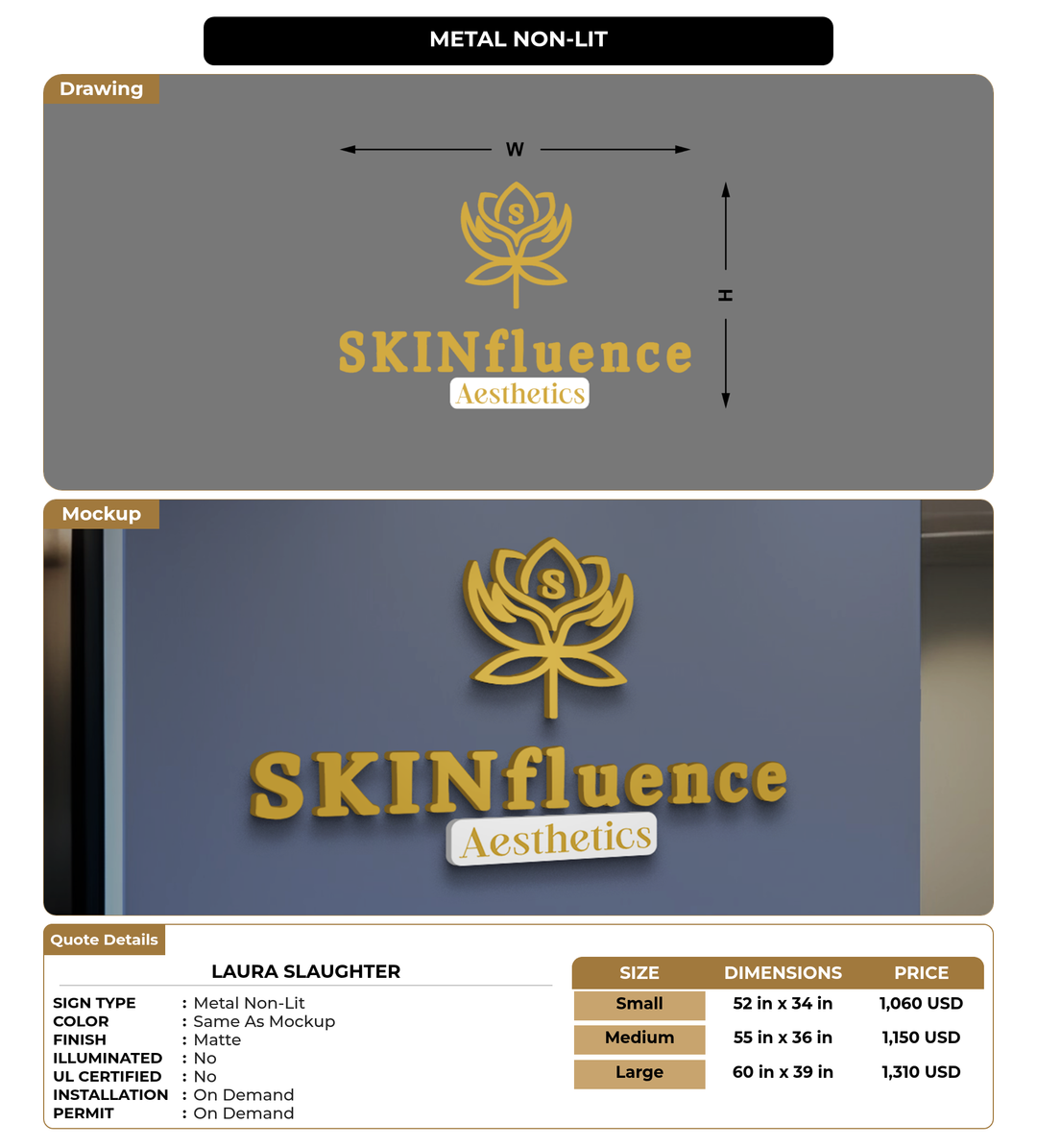 CUSTOM MOCKUP SIGN FOR Laura Slaughter