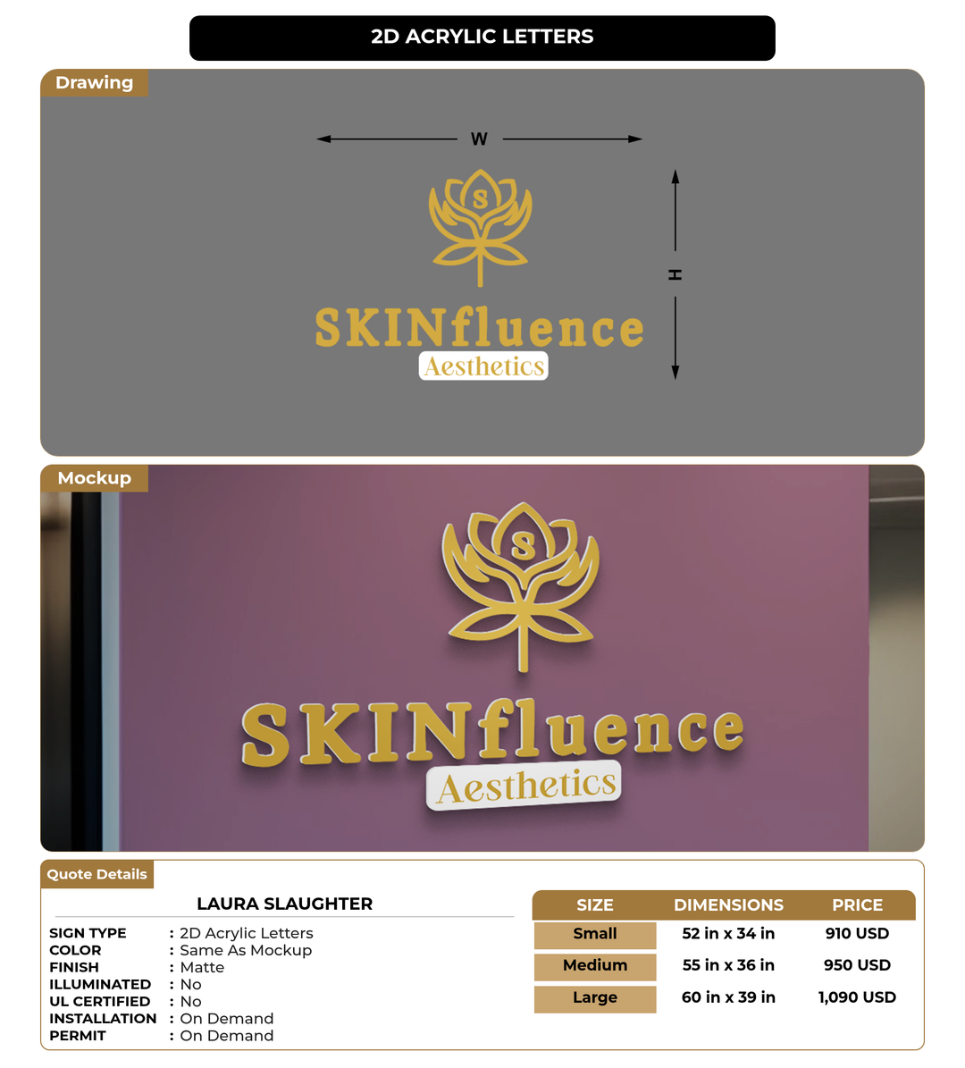 CUSTOM MOCKUP SIGN FOR Laura Slaughter