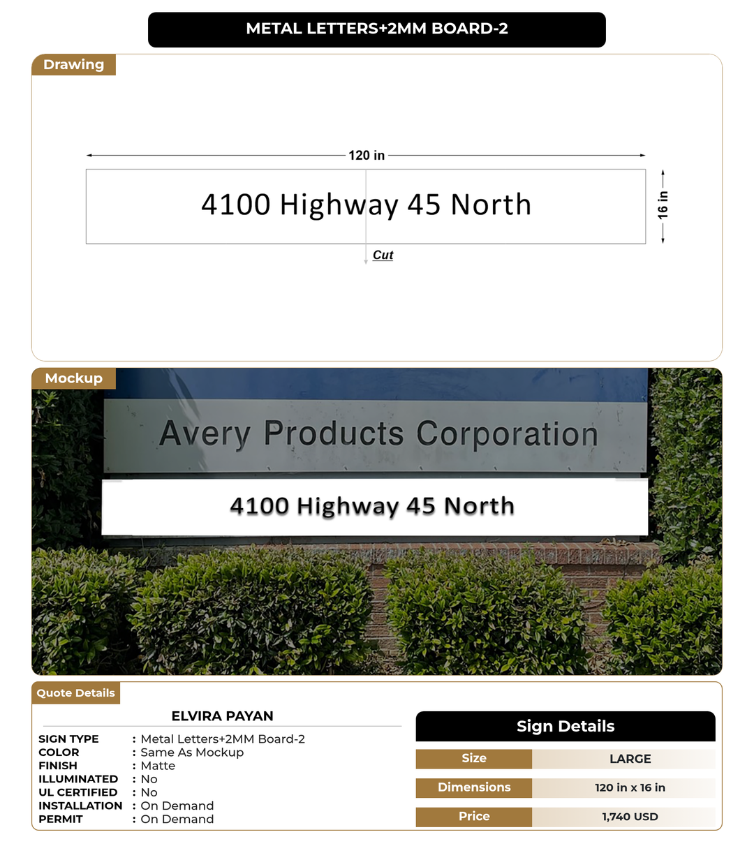 CUSTOM MOCKUP SIGN FOR Elvira Payan