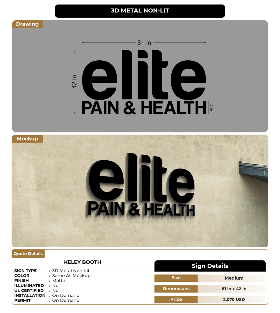 CUSTOM MOCKUP SIGN FOR Keley Booth