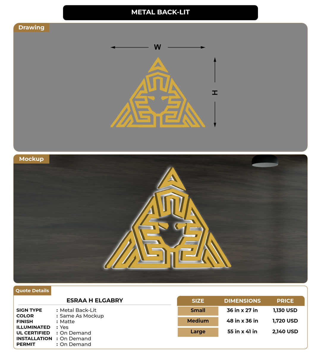CUSTOM MOCKUP SIGN FOR Esraa H Elgabry