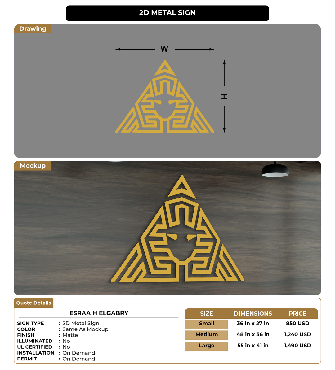 CUSTOM MOCKUP SIGN FOR Esraa H Elgabry
