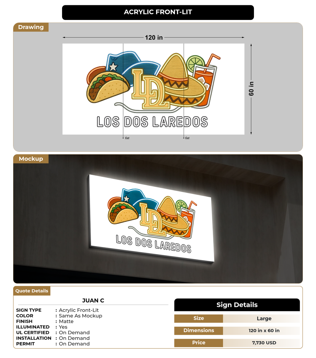CUSTOM MOCKUP SIGN FOR Juan c