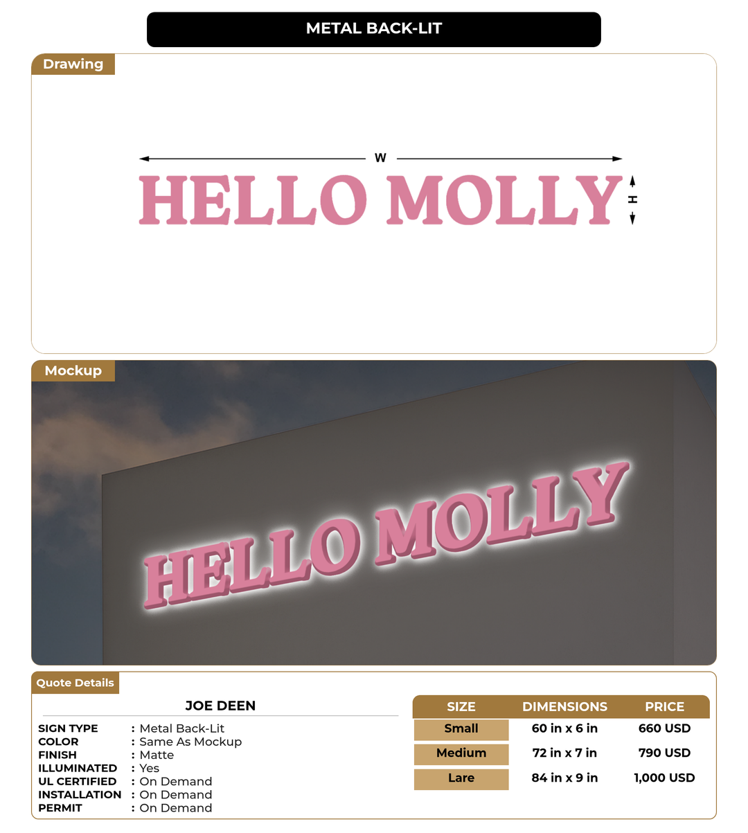 CUSTOM MOCKUP SIGN FOR Joe Deen