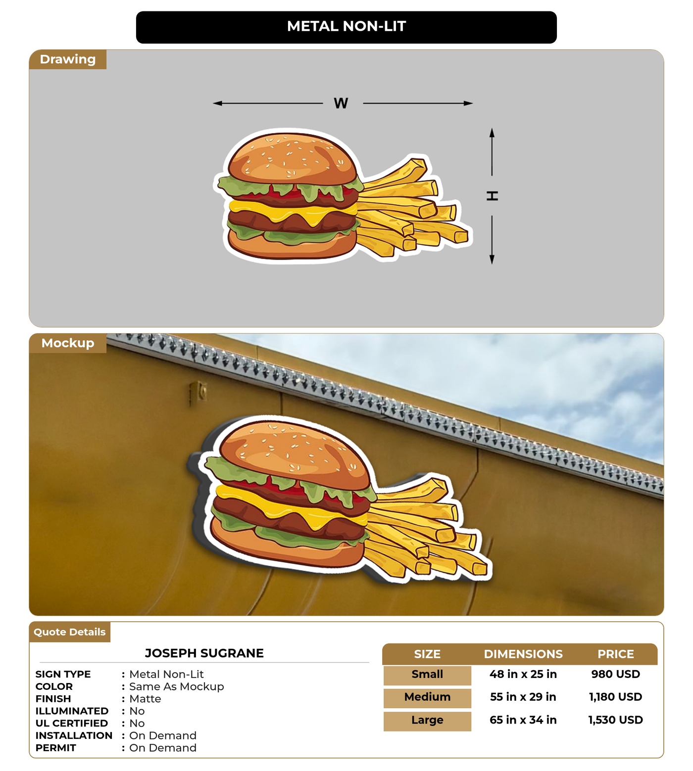 CUSTOM MOCKUP SIGN FOR Joseph sugrane