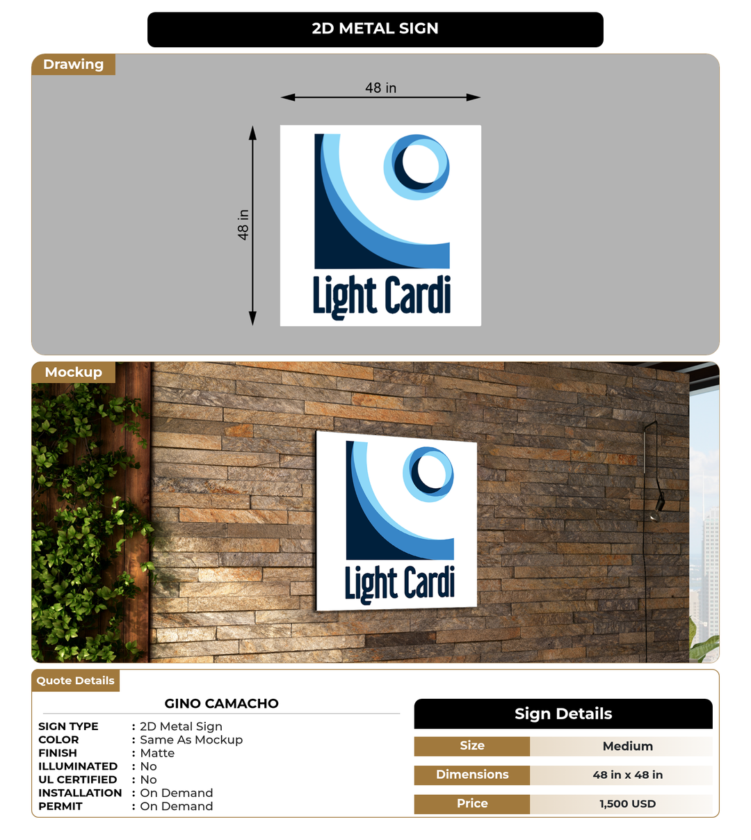 CUSTOM MOCKUP SIGN FOR Gino Camacho