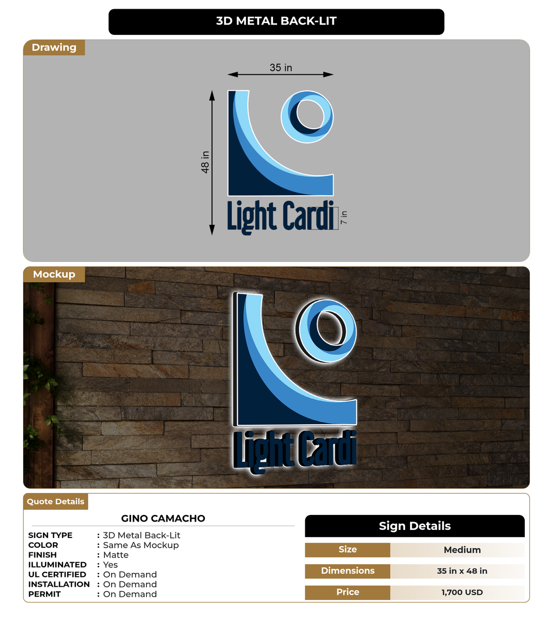 CUSTOM MOCKUP SIGN FOR Gino Camacho