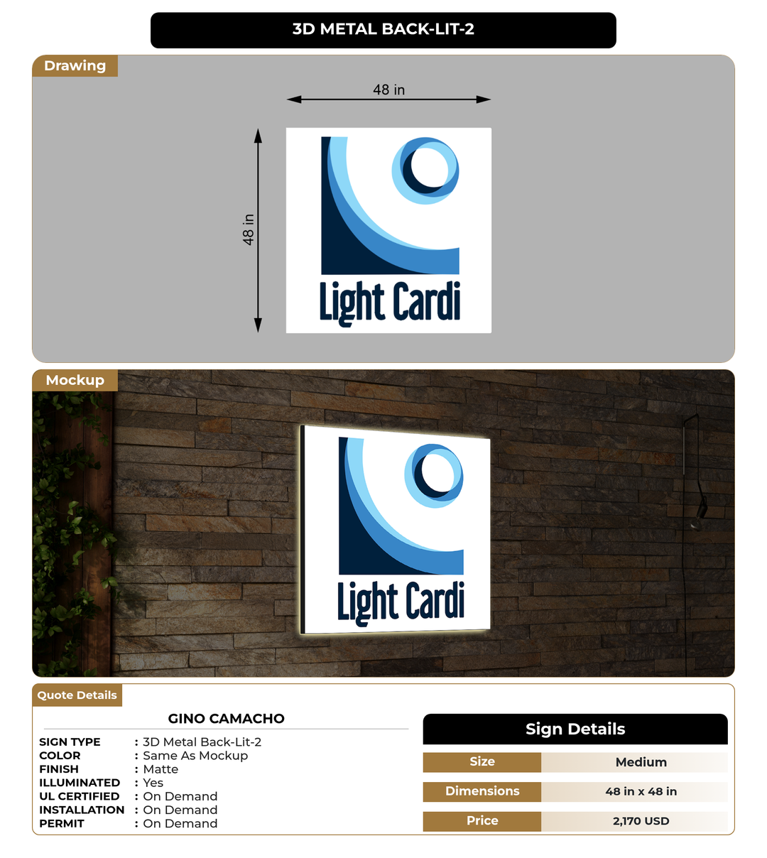 CUSTOM MOCKUP SIGN FOR Gino Camacho