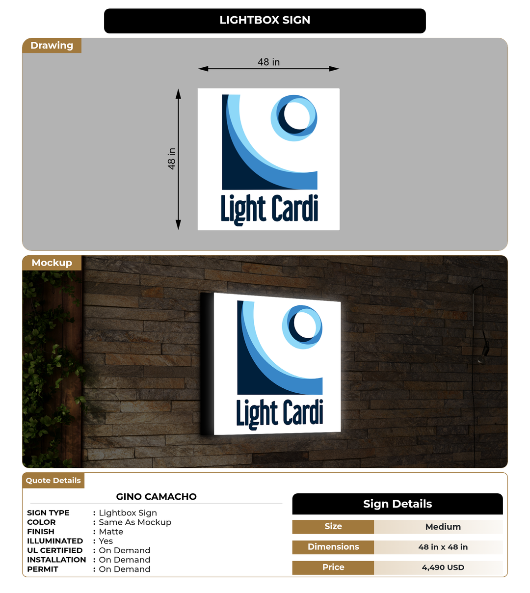 CUSTOM MOCKUP SIGN FOR Gino Camacho