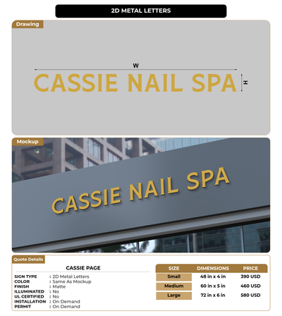 CUSTOM MOCKUP SIGN FOR Cassie Page