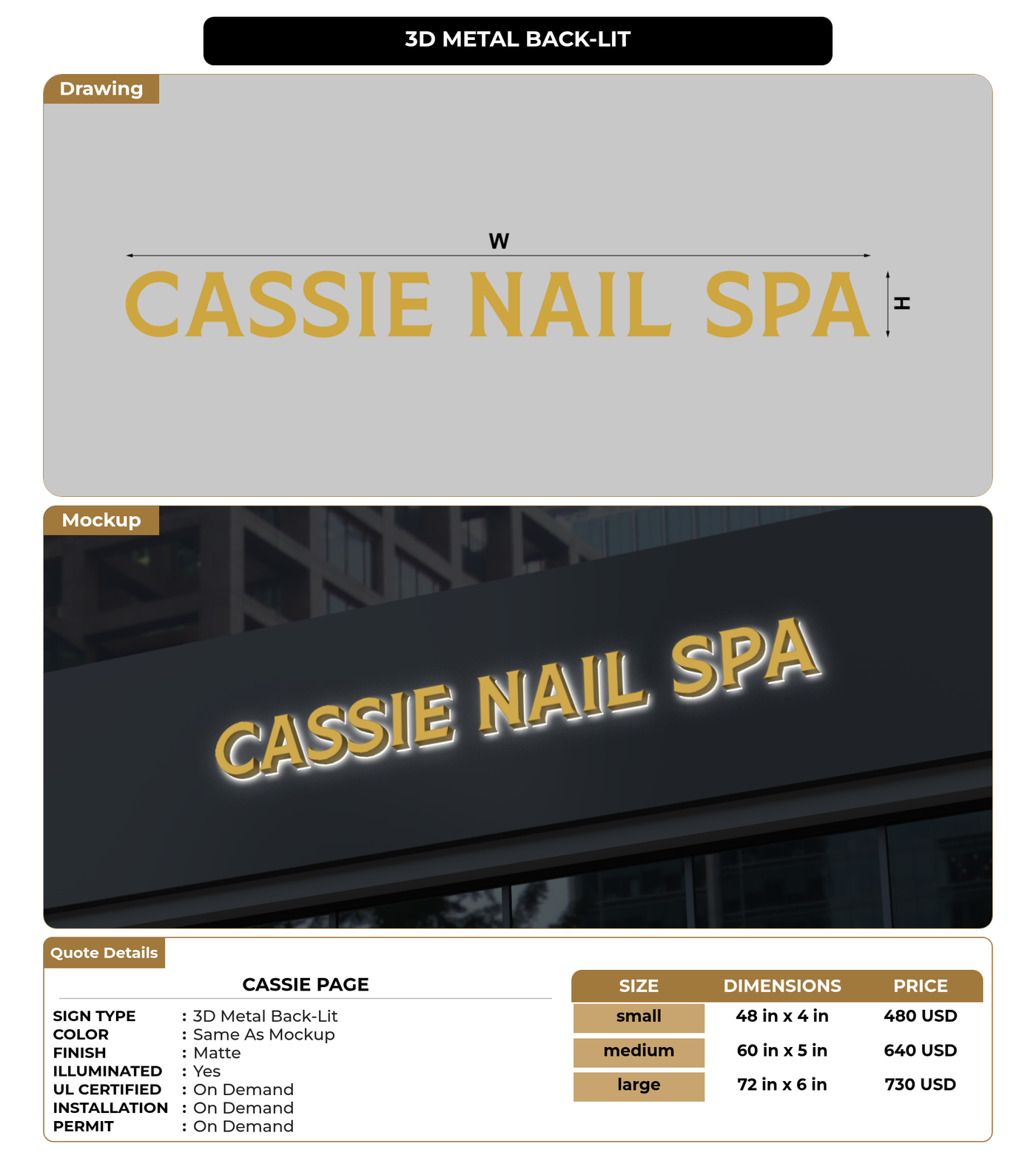 CUSTOM MOCKUP SIGN FOR Cassie Page