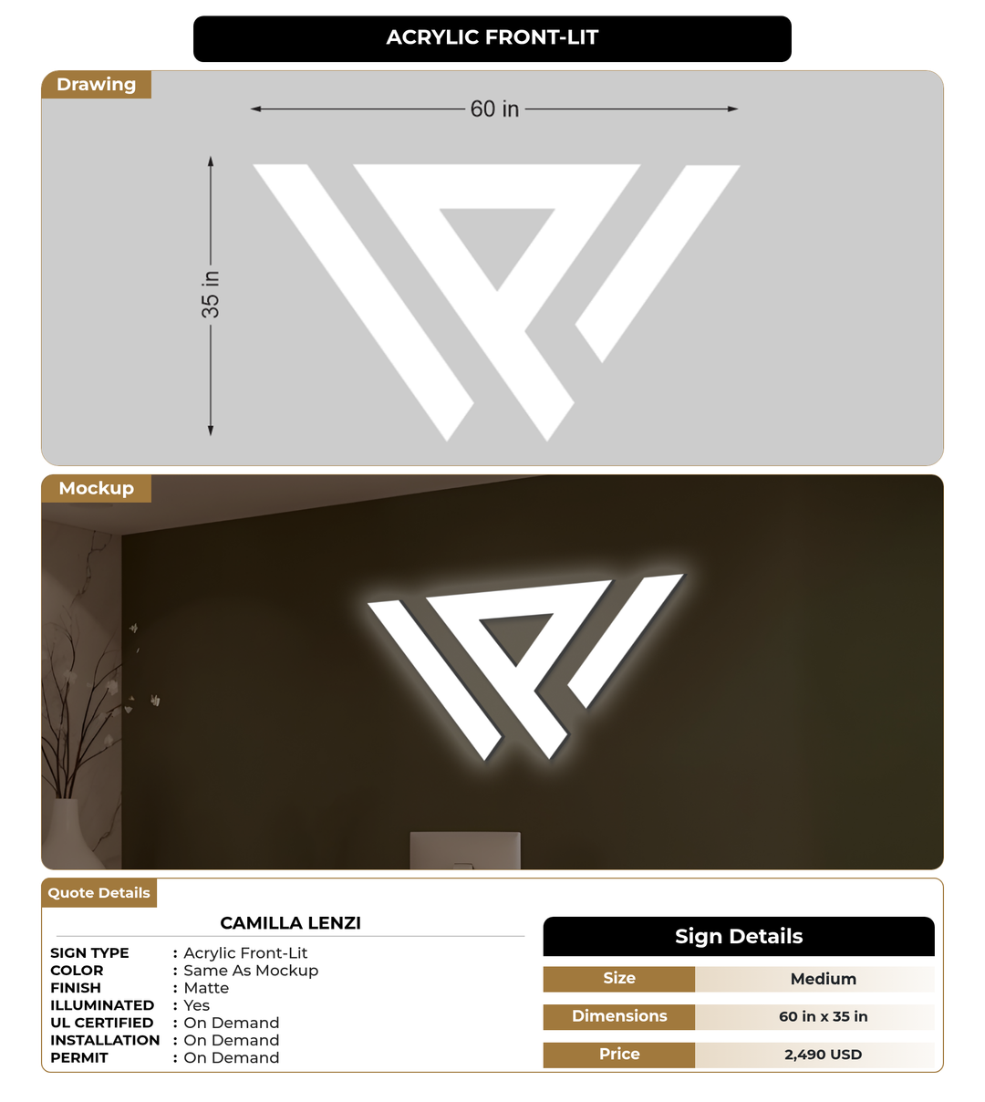 CUSTOM MOCKUP SIGN FOR Camilla Lenzi