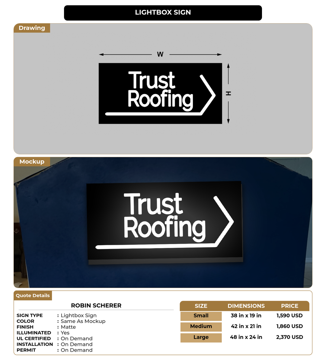 CUSTOM MOCKUP SIGN FOR Robin Scherer