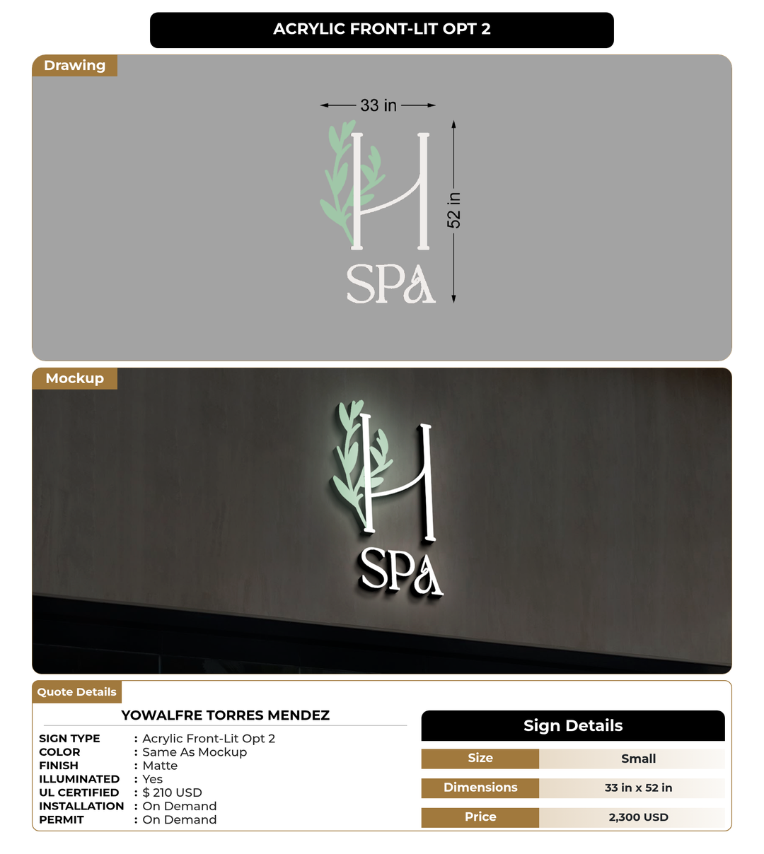 CUSTOM MOCKUP SIGN FOR Yowalfre Torres Mendez