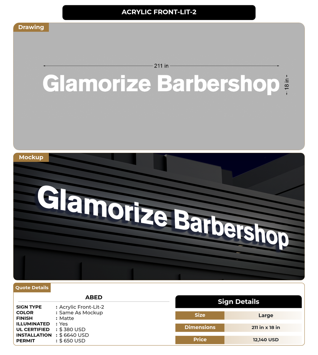 CUSTOM MOCKUP SIGN FOR Abed