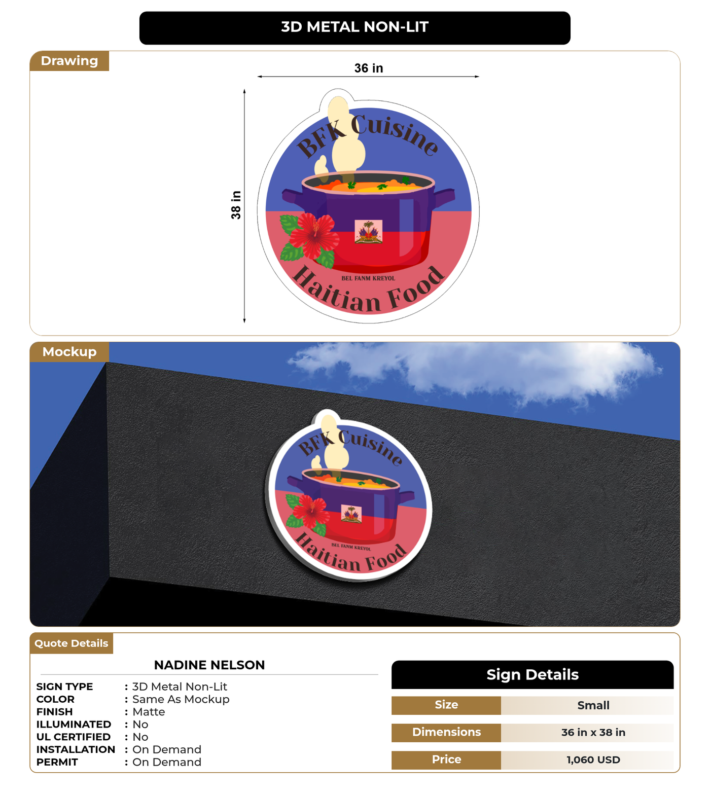 CUSTOM MOCKUP SIGN FOR Nadine Nelson