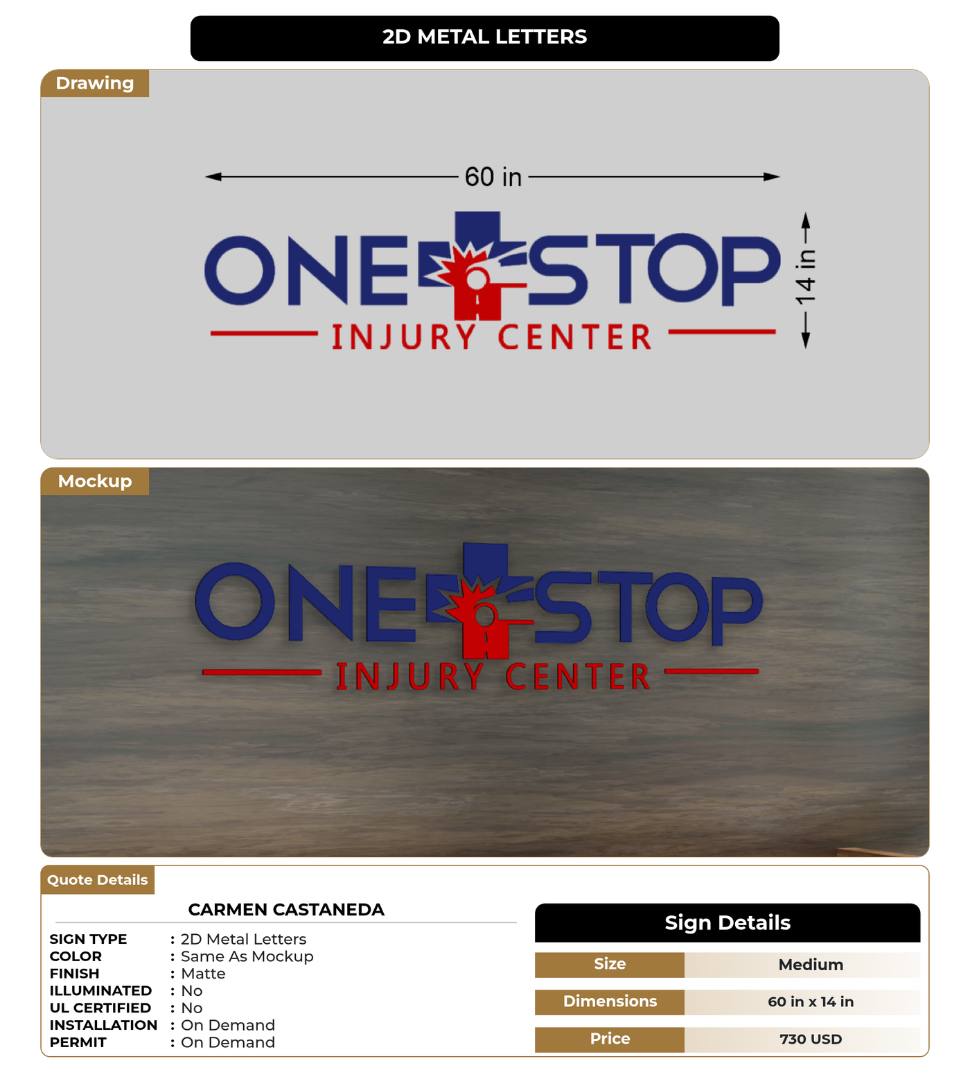CUSTOM MOCKUP SIGN FOR Carmen Castaneda