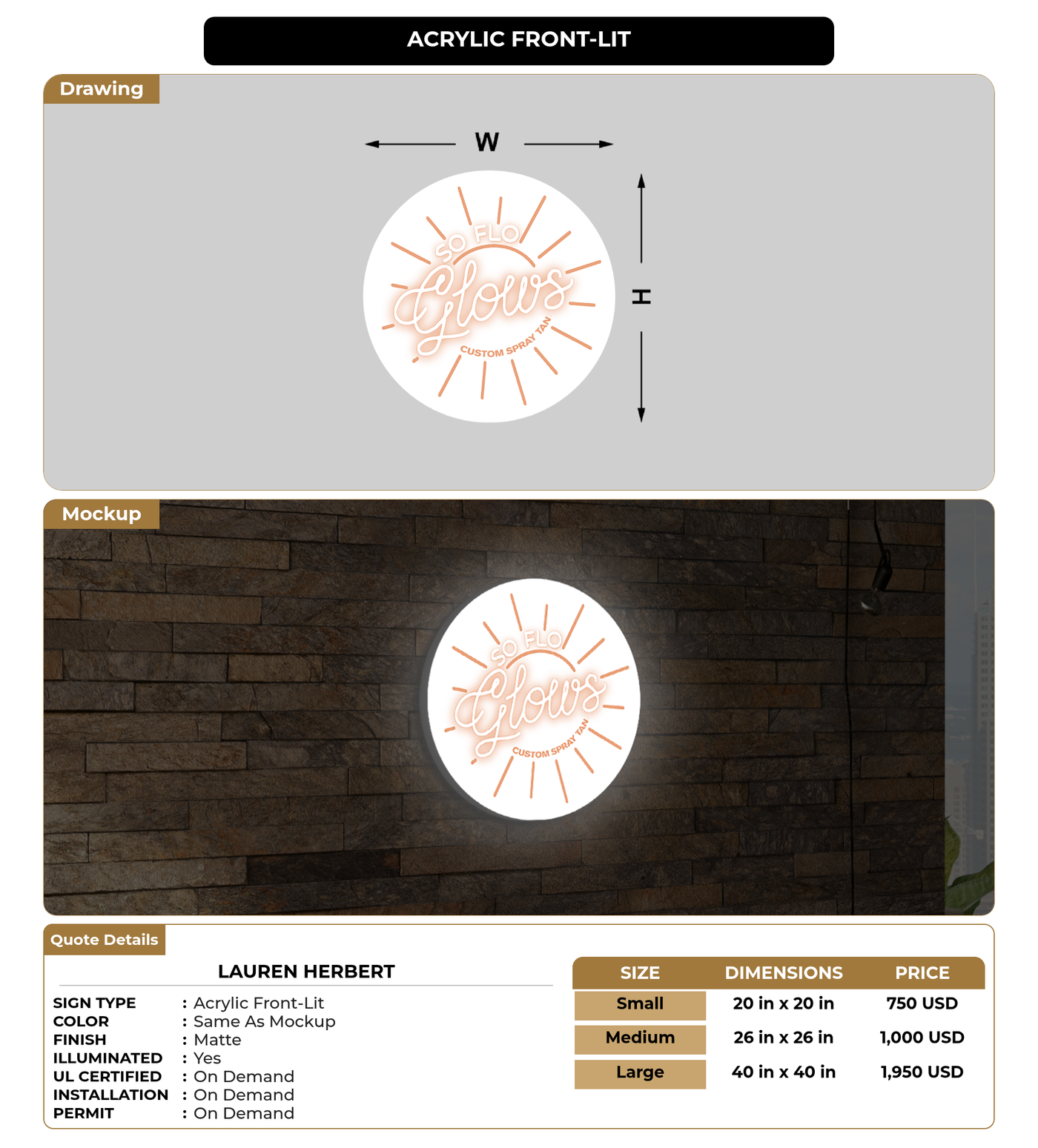 CUSTOM MOCKUP SIGN FOR Lauren Herbert