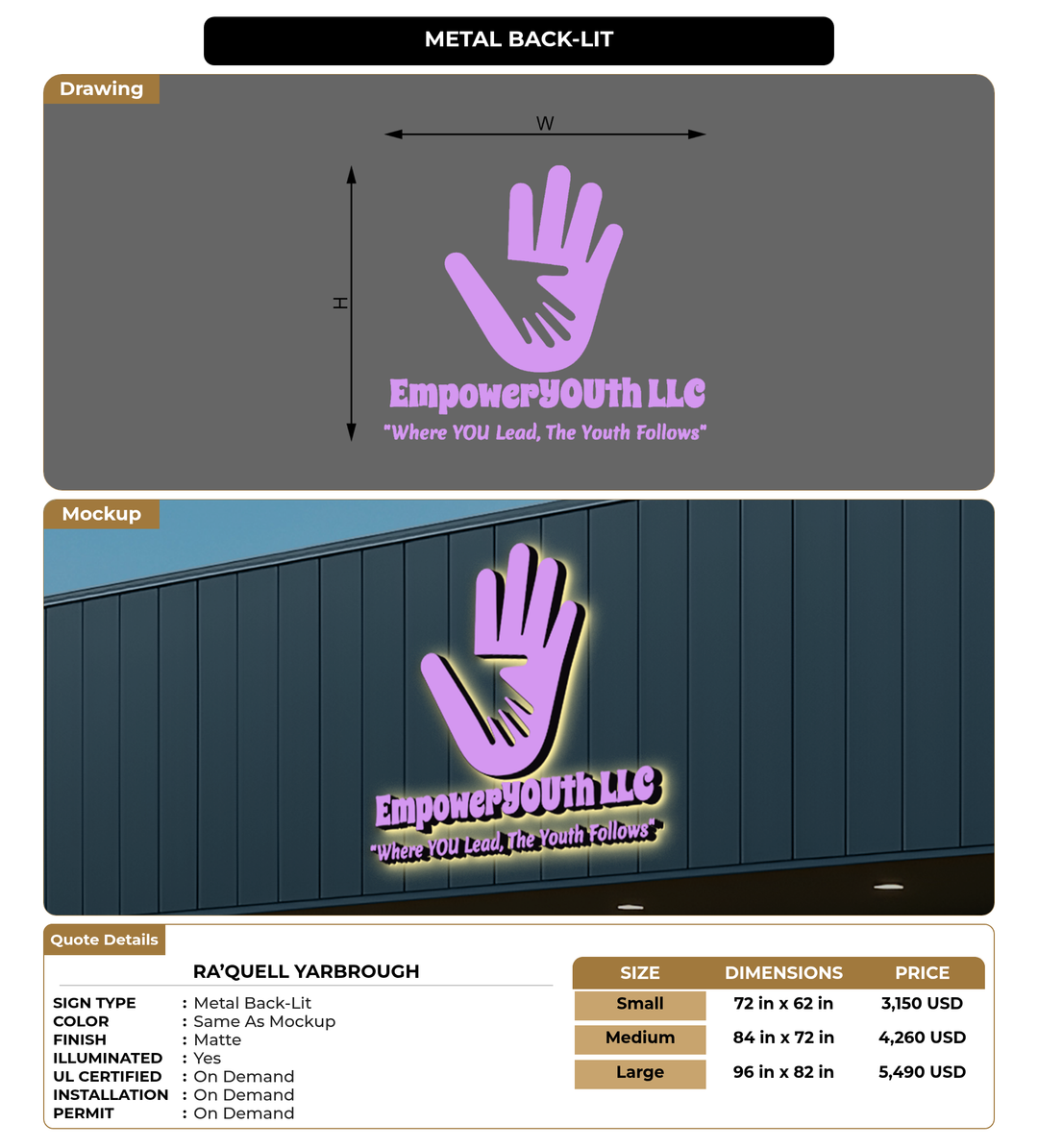 CUSTOM MOCKUP SIGN FOR Ra’Quell Yarbrough