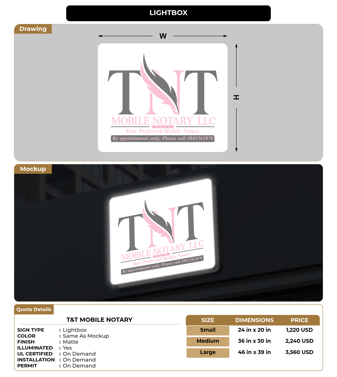 CUSTOM MOCKUP SIGN FOR T&T mobile notary