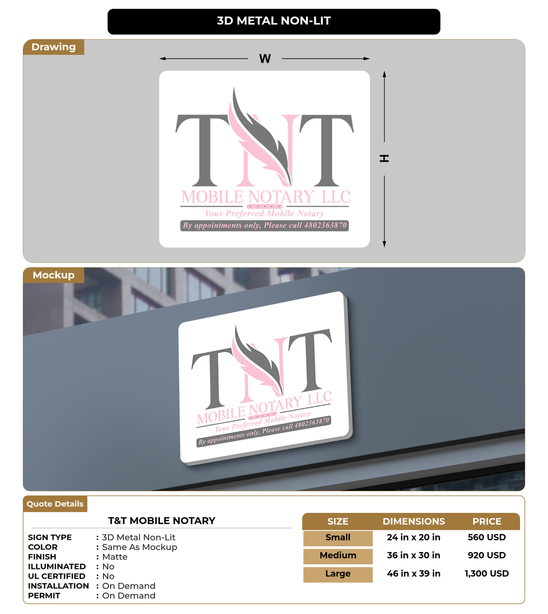 CUSTOM MOCKUP SIGN FOR T&T mobile notary