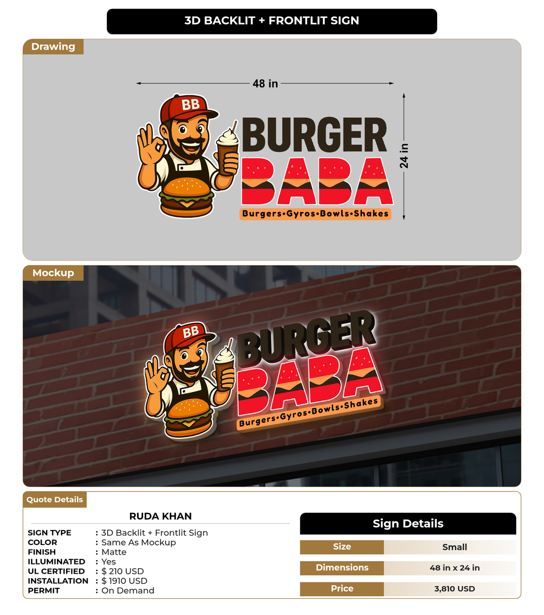 CUSTOM MOCKUP SIGN FOR Ruda khan
