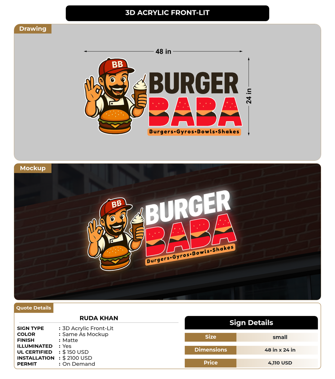 CUSTOM MOCKUP SIGN FOR Ruda khan