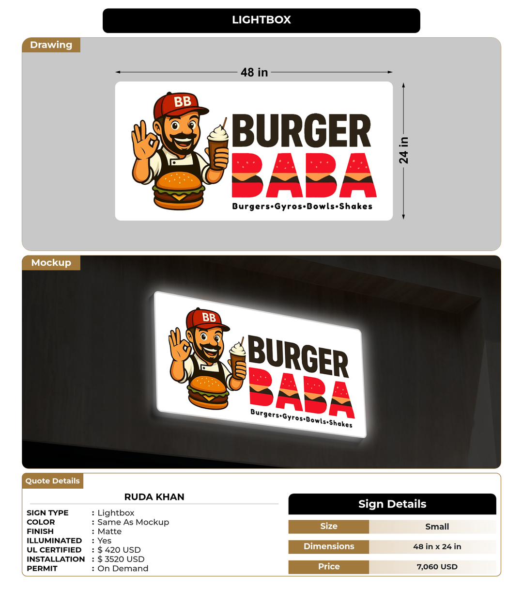 CUSTOM MOCKUP SIGN FOR Ruda khan