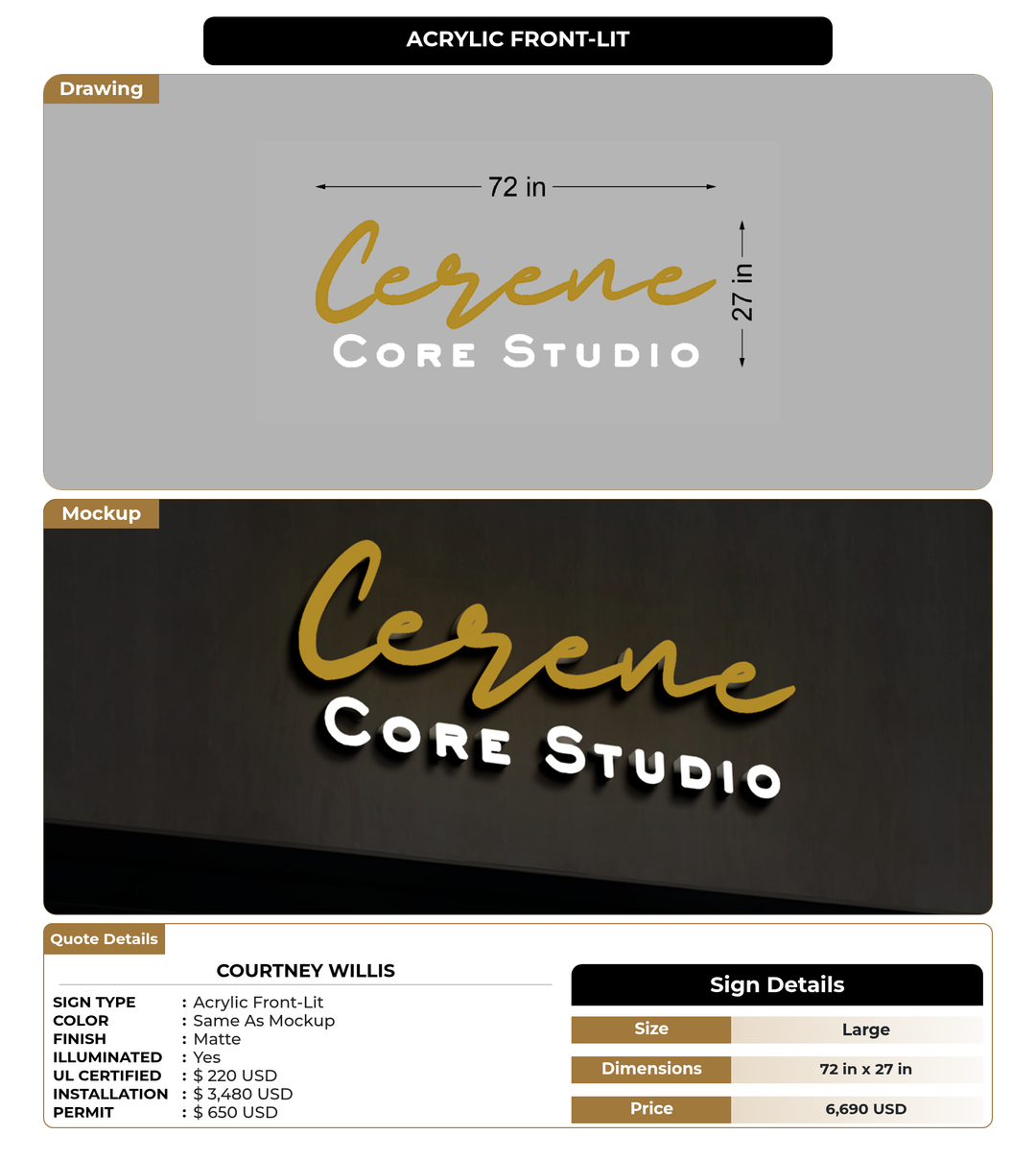 CUSTOM MOCKUP SIGN FOR Courtney Willis