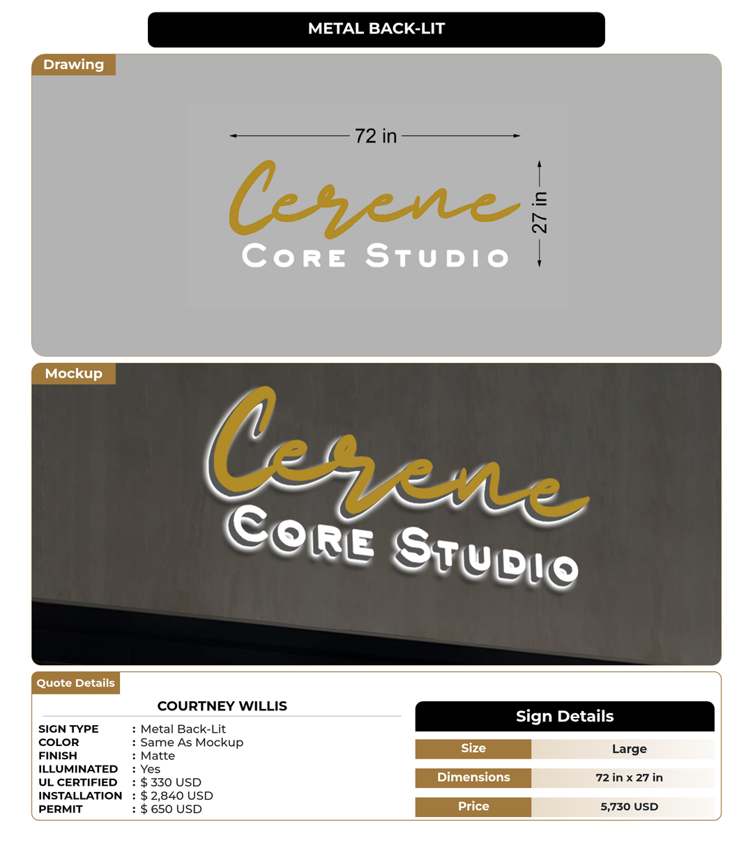 CUSTOM MOCKUP SIGN FOR Courtney Willis
