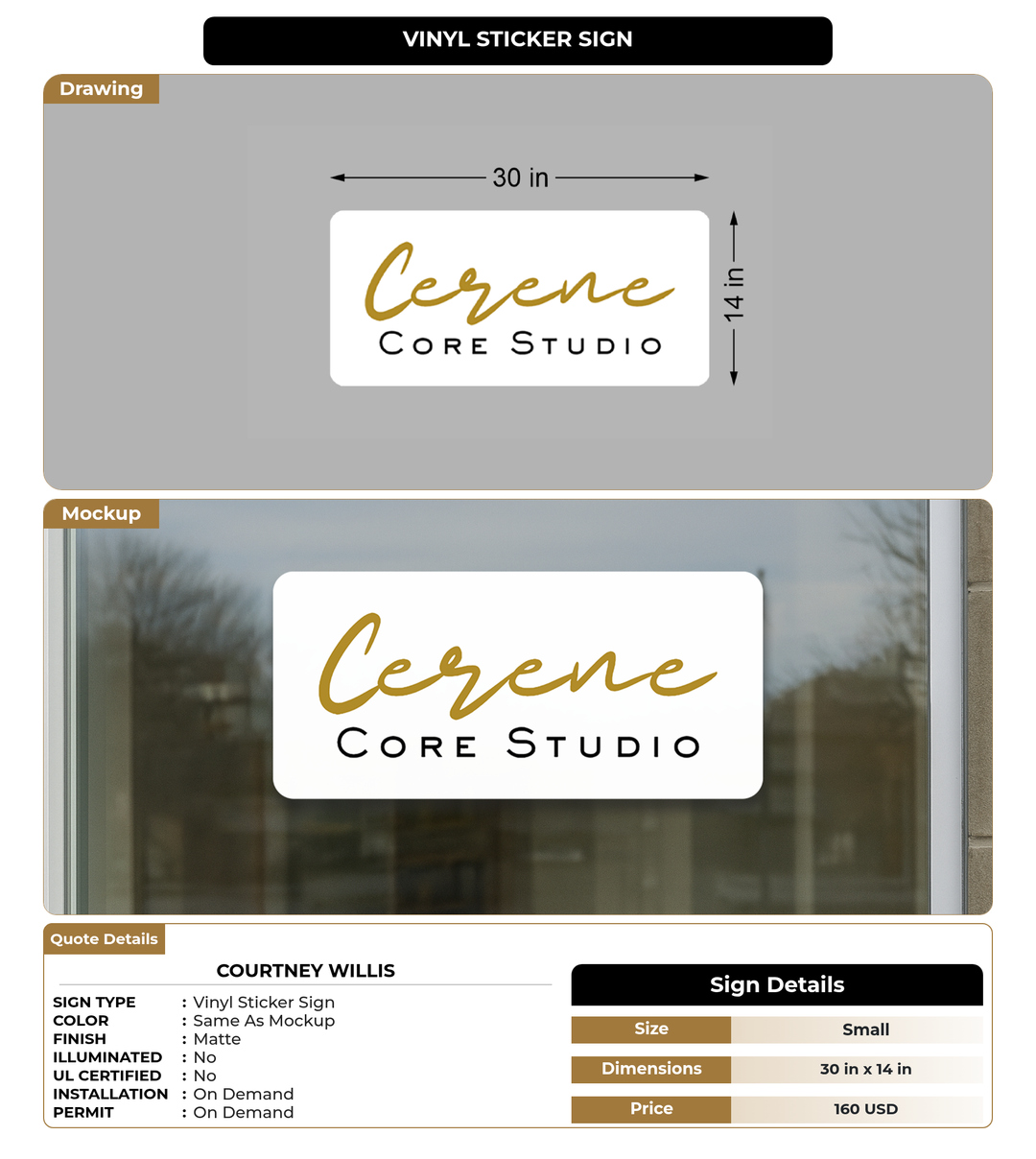 CUSTOM MOCKUP SIGN FOR Courtney Willis