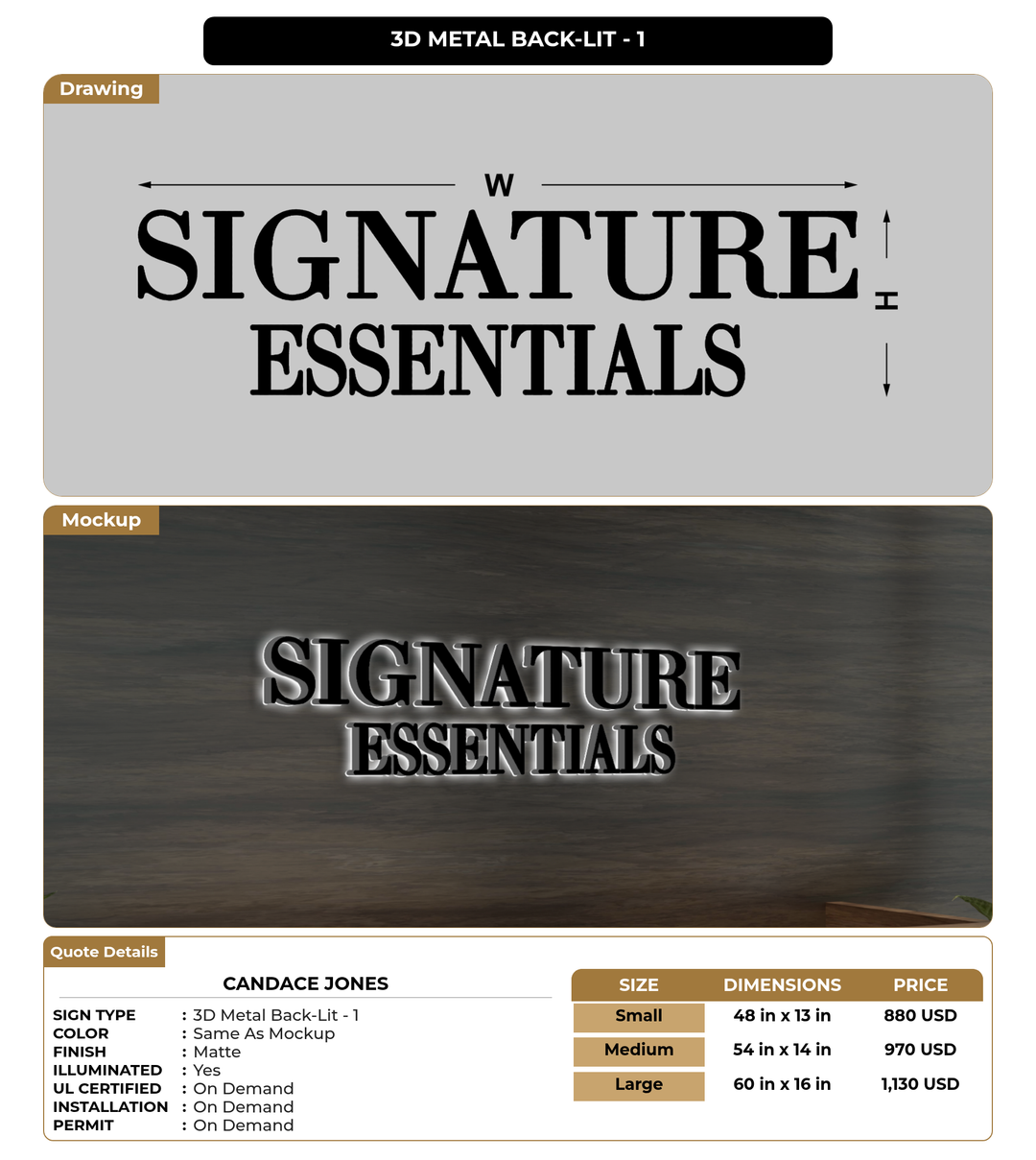 CUSTOM MOCKUP SIGN FOR Candace Jones