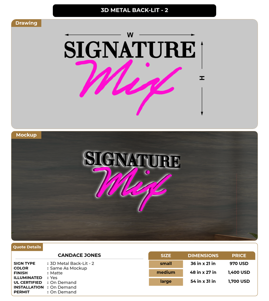 CUSTOM MOCKUP SIGN FOR Candace Jones