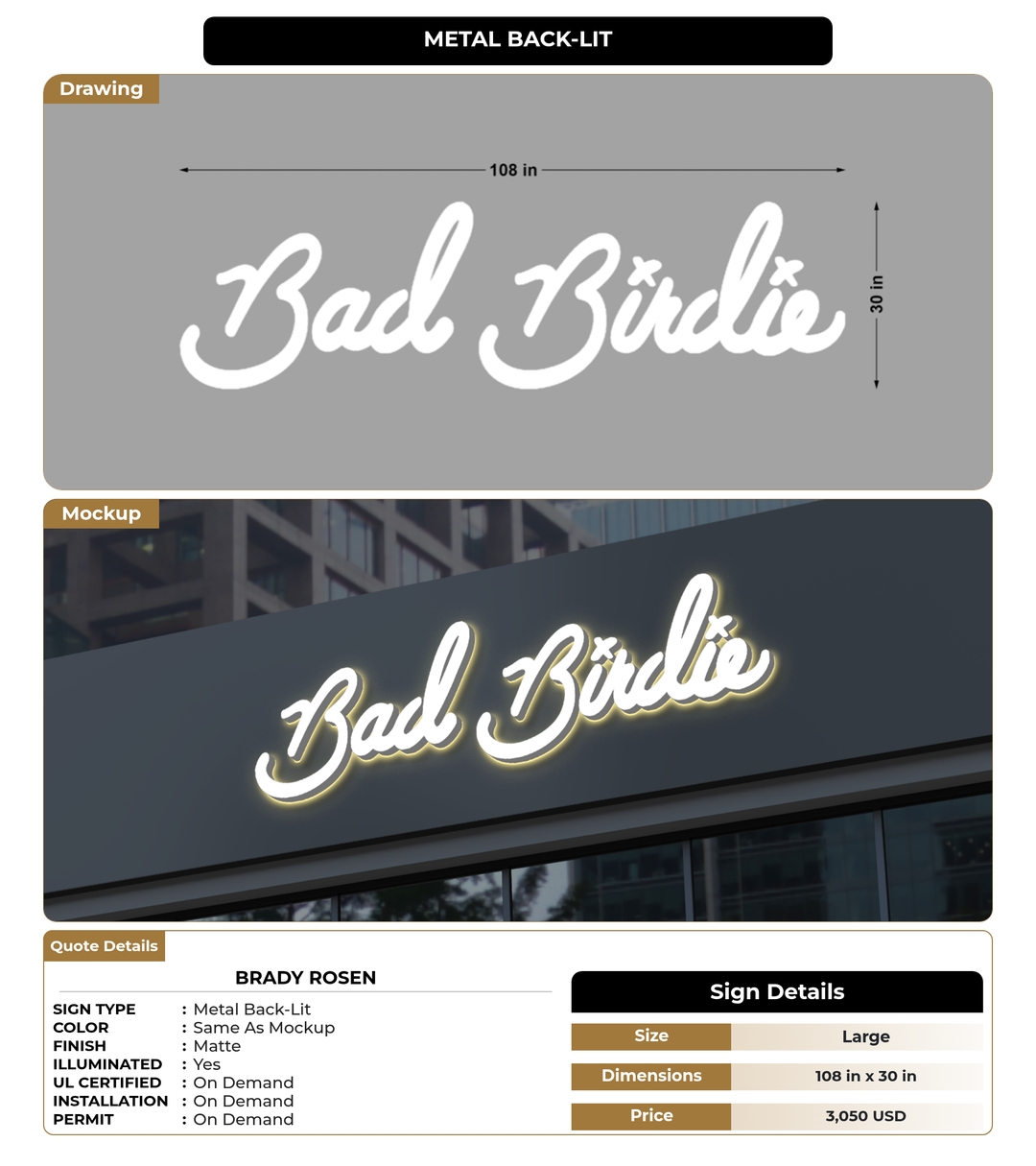 CUSTOM MOCKUP SIGN FOR Brady Rosen