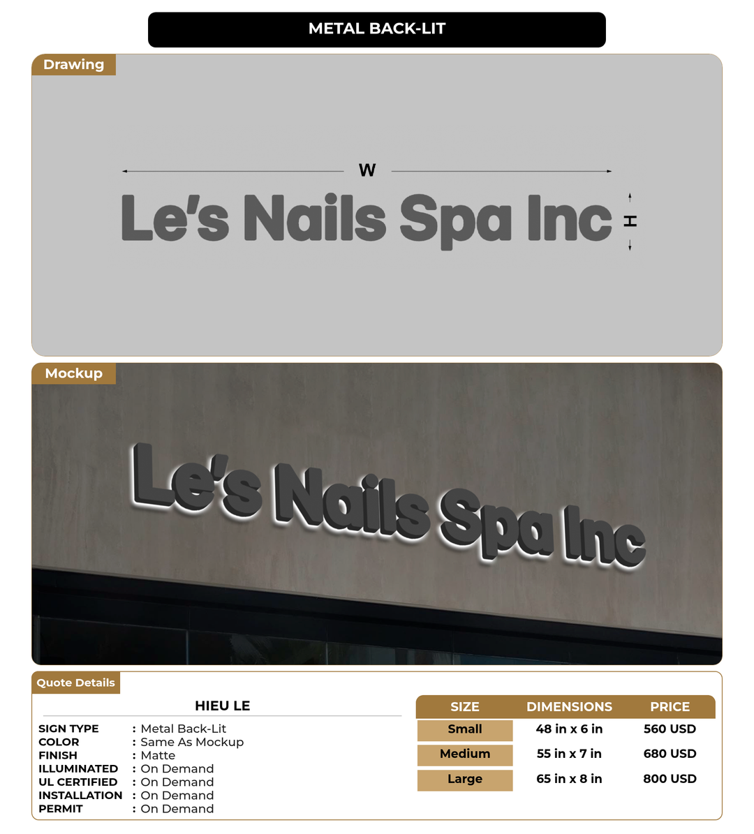 CUSTOM MOCKUP SIGN FOR Hieu Le
