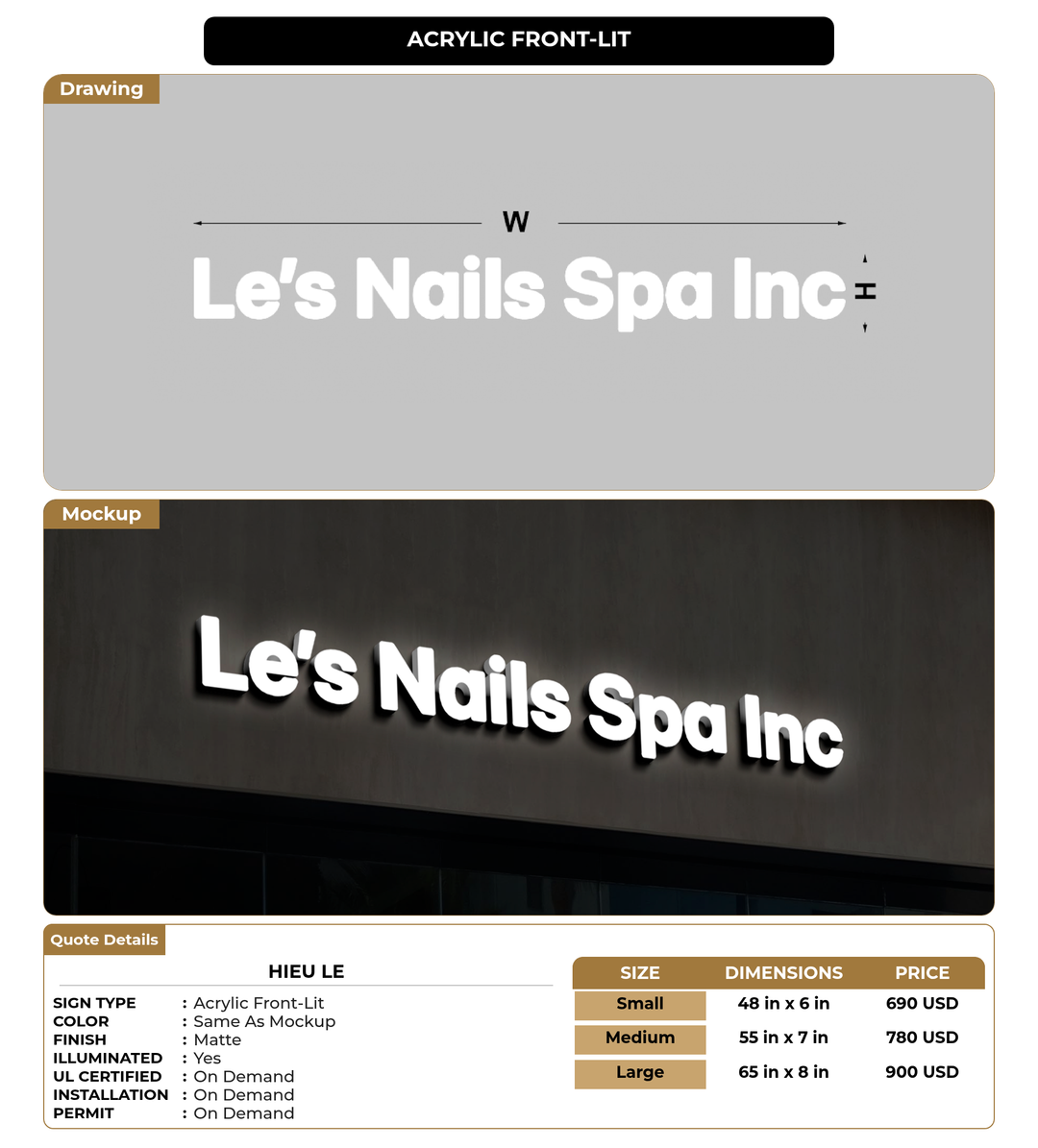 CUSTOM MOCKUP SIGN FOR Hieu Le