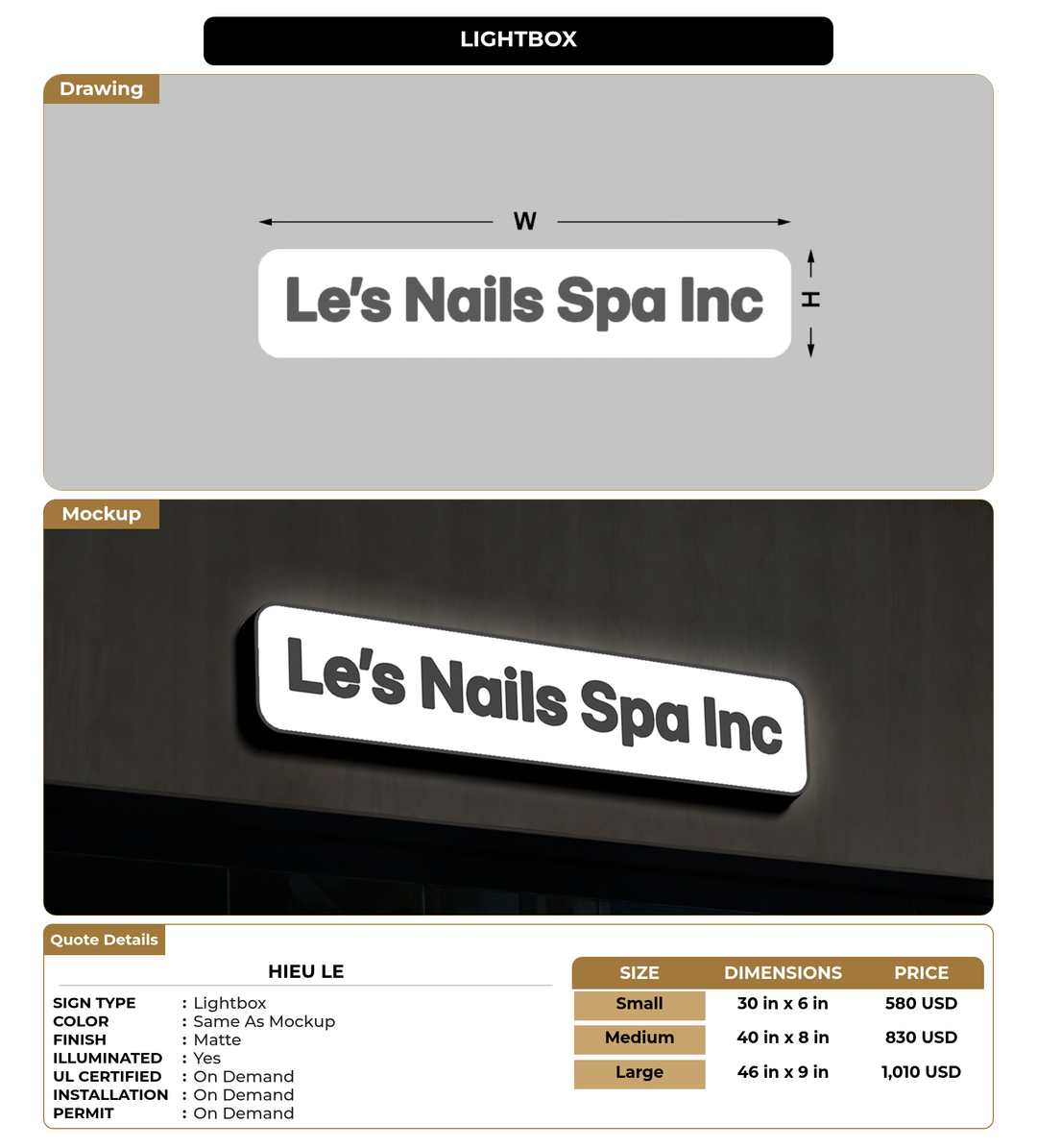 CUSTOM MOCKUP SIGN FOR Hieu Le