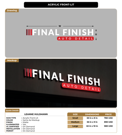 CUSTOM MOCKUP SIGN FOR Leanne Hulsmann