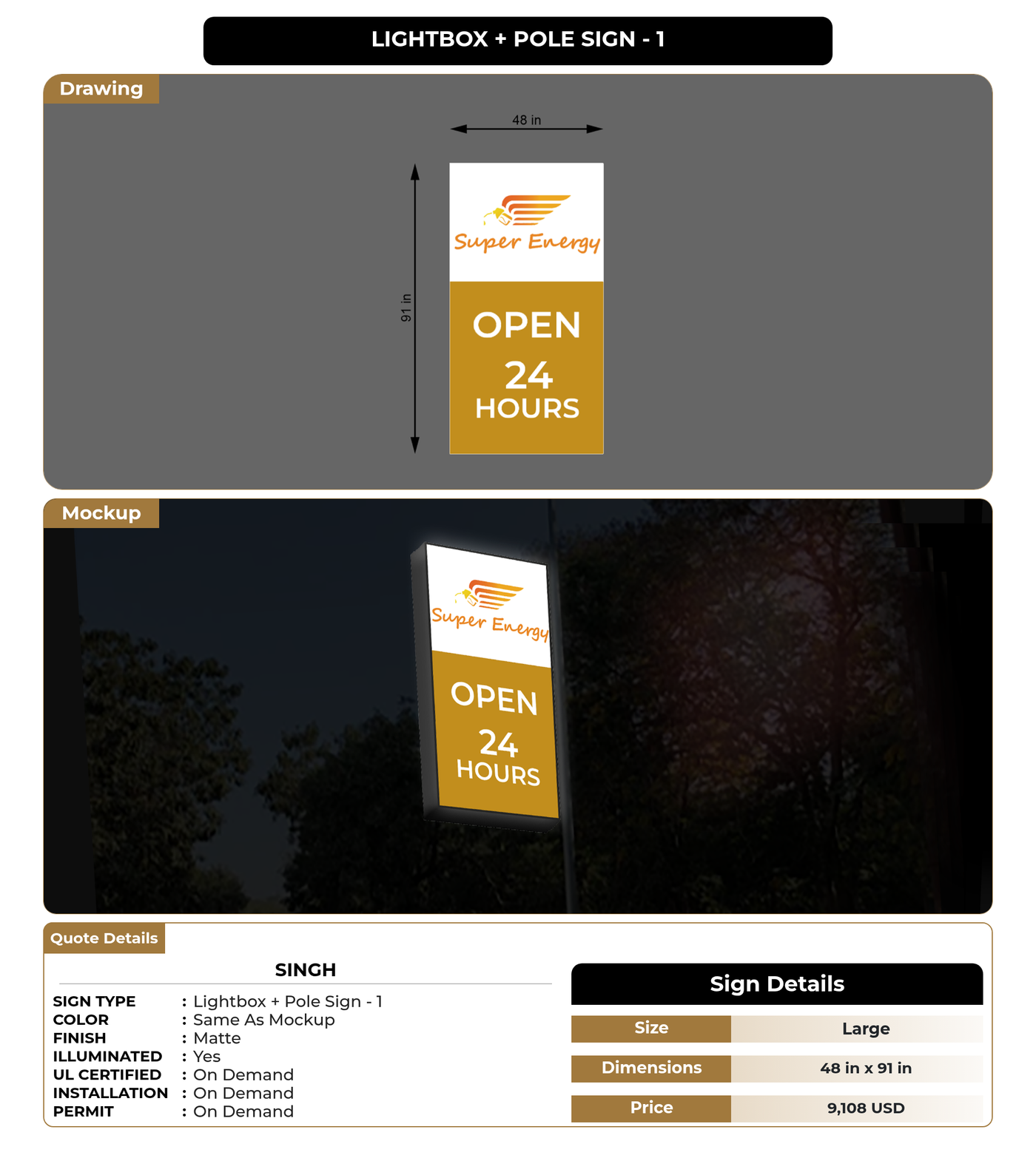 CUSTOM MOCKUP SIGN FOR Singh