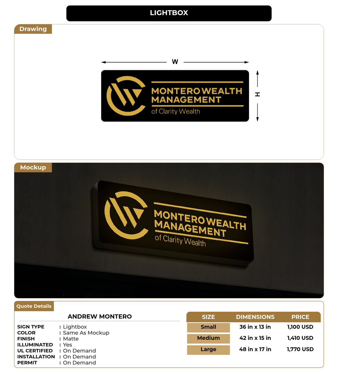 CUSTOM MOCKUP SIGN FOR Andrew montero