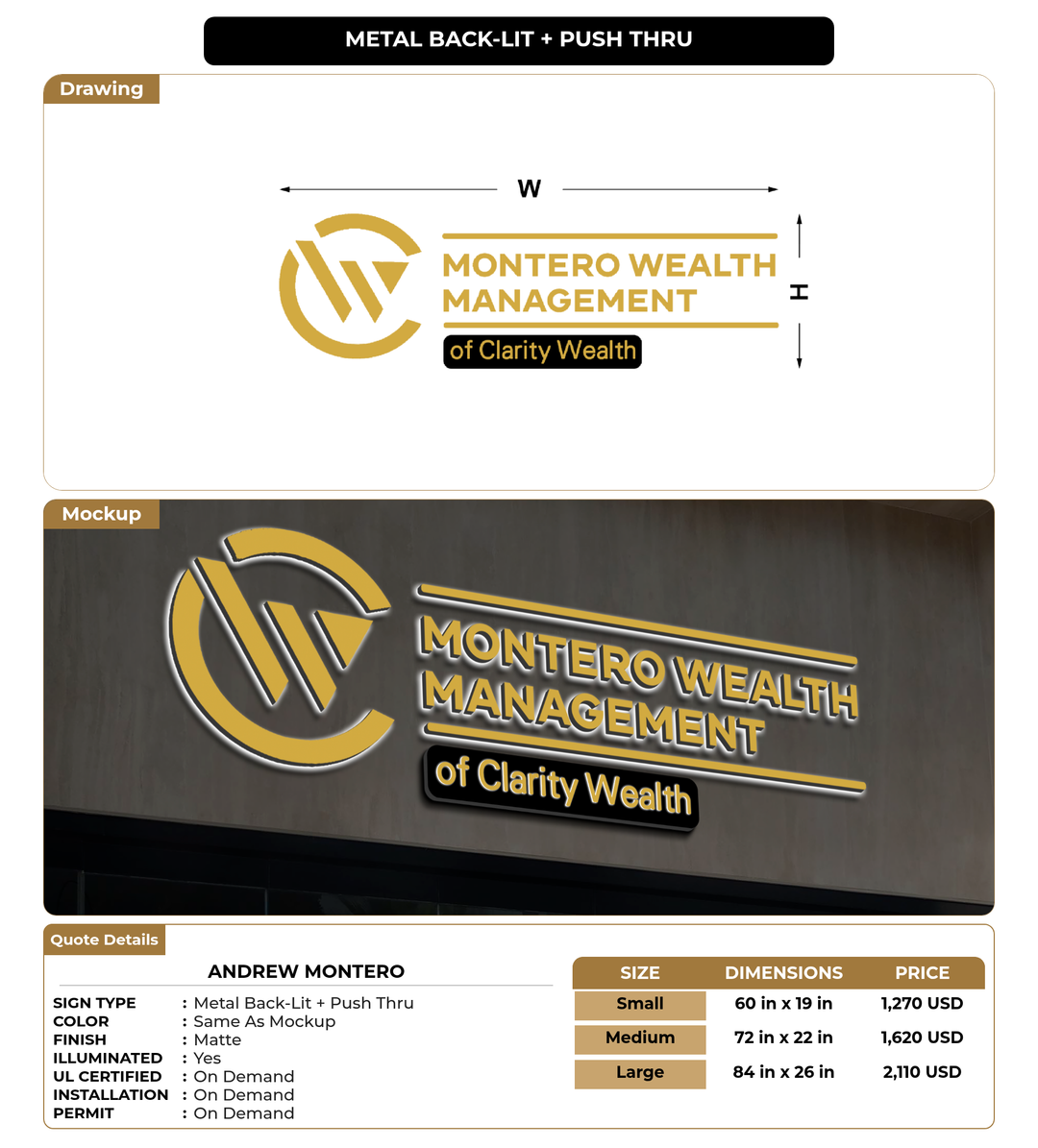 CUSTOM MOCKUP SIGN FOR Andrew montero