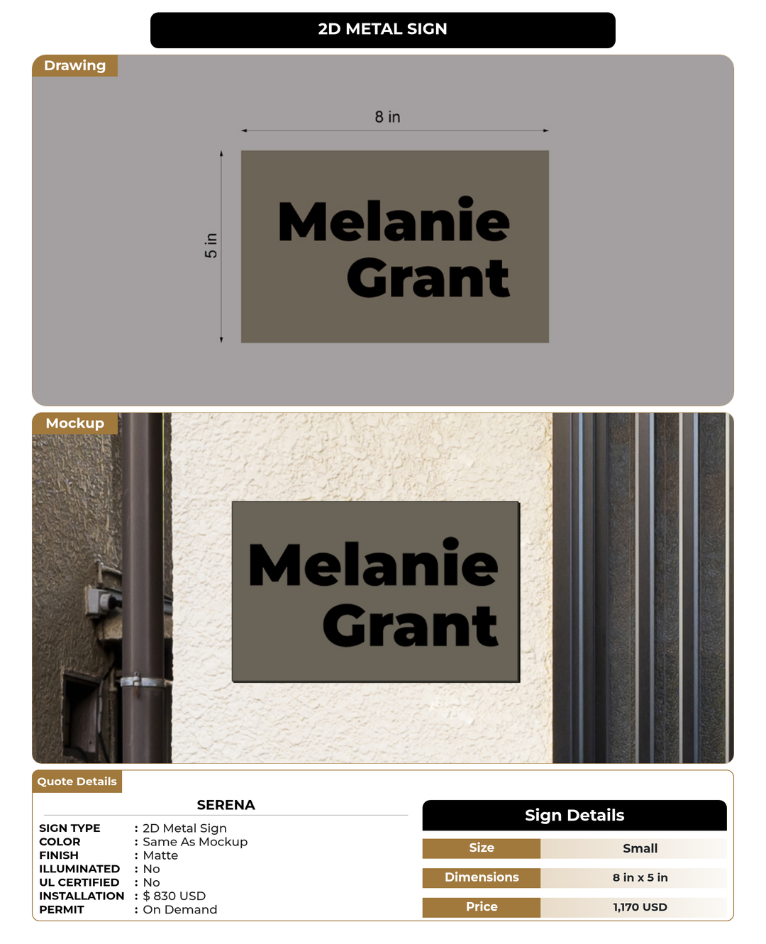 CUSTOM MOCKUP SIGN FOR Serena