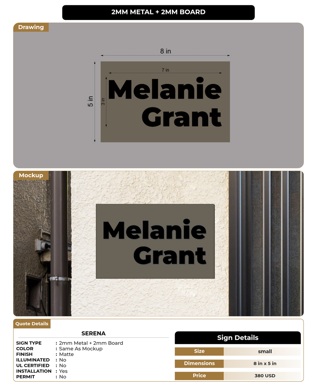 CUSTOM MOCKUP SIGN FOR Serena