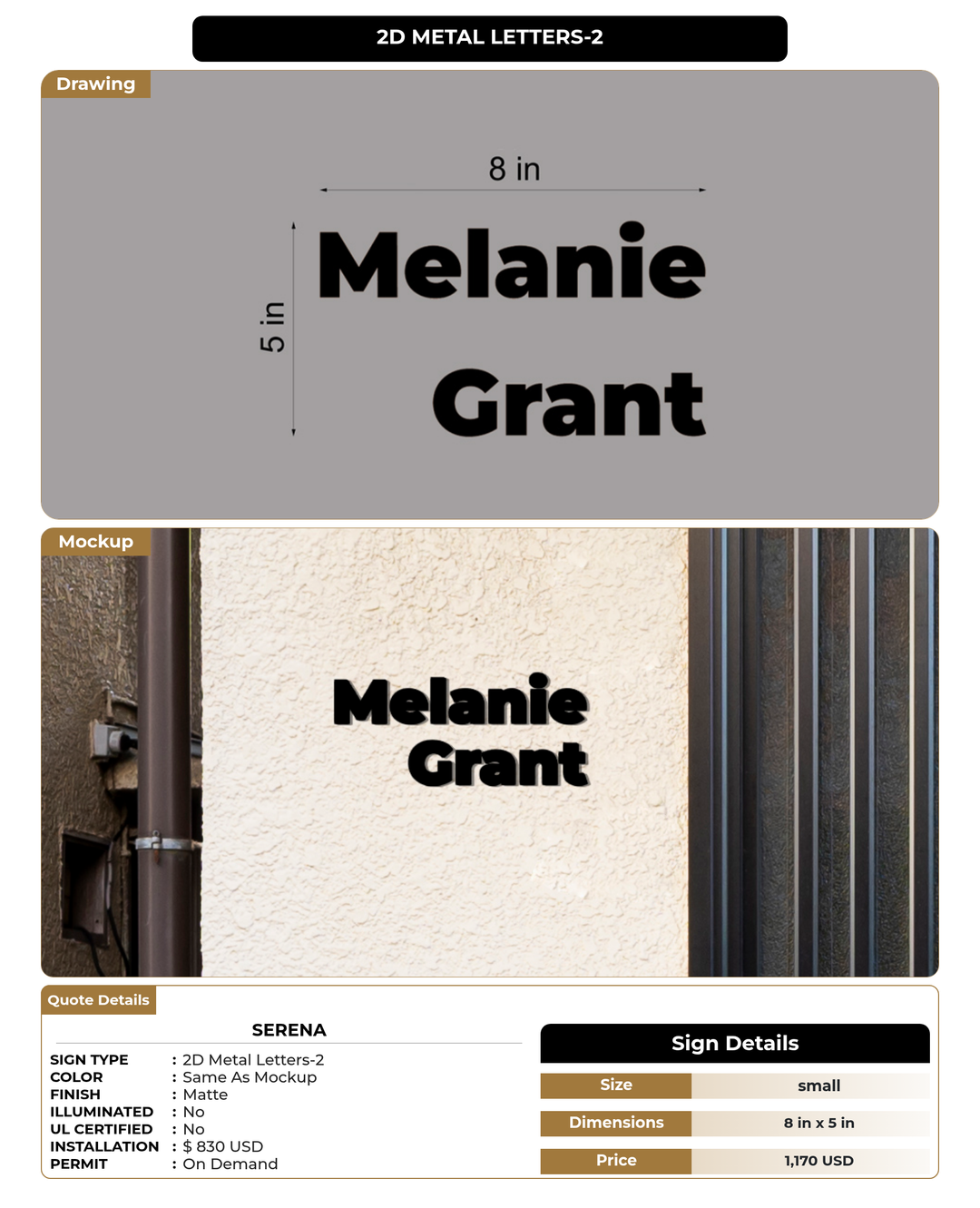 CUSTOM MOCKUP SIGN FOR Serena