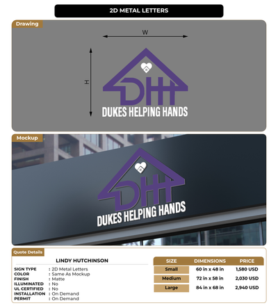 CUSTOM MOCKUP SIGN FOR Lindy Hutchinson